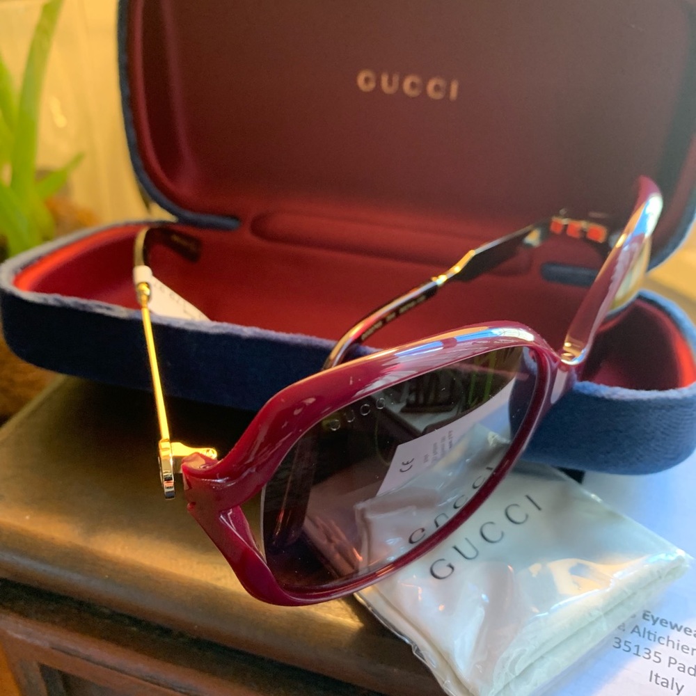 SOLD⛔️Authentic Gucci 60mm Oval Acetate/Metal sunglasses - Picture 4 of 8